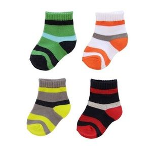 JUMPING BEANS - 4-PK CREW SOCKS (SIZE: 3-12 MONTH)